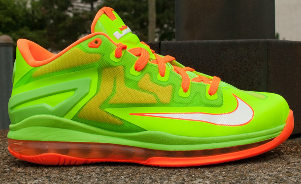 Nike Lebron 11 Low Gs Electric Green White Orange 02