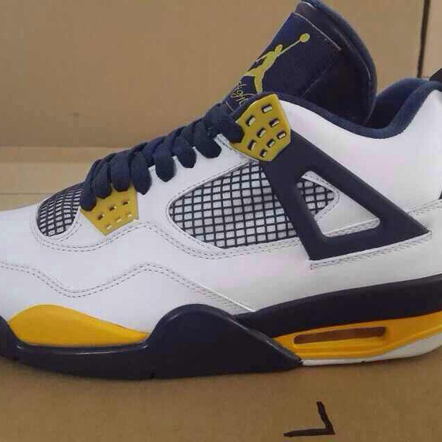 Air Jordan 4 White Navy Yellow 02