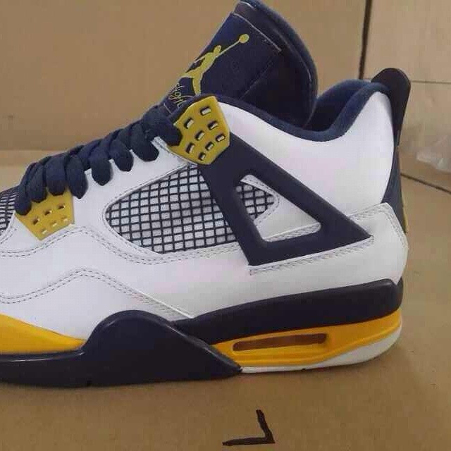 Air Jordan 4 White Navy Yellow 03