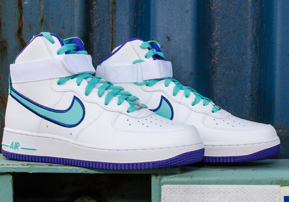 Nike Air Force 1 High - White - Dark Concord - Hyper Jade