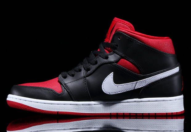 Air Jordan 1 Mid Black Gym Red White 2