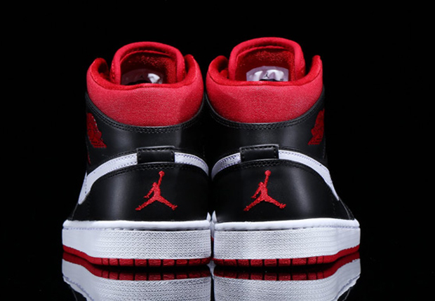 Air Jordan 1 Mid Black Gym Red White 4