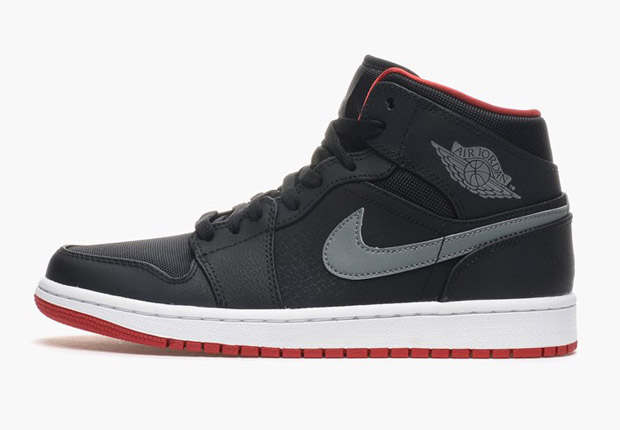 Air Jordan 1 Mid - Black - Gym Red - Cool Grey