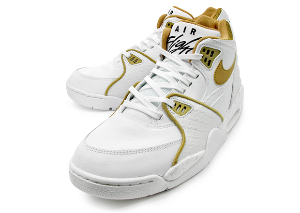 Nike Air Flight 89 White Gold Python 2
