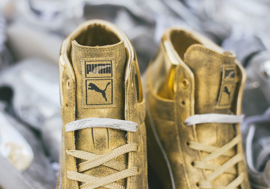 Meek Mill Puma 24k White Gold Pack Suede Mid 5