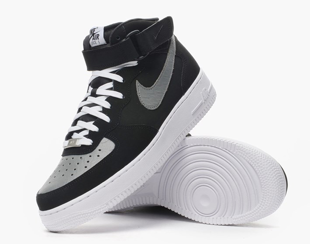 Nike Air Force 1 Mid Black Grey Python 02