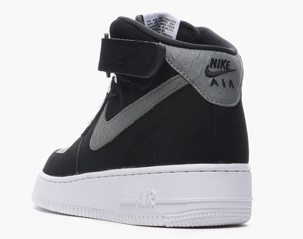 Nike Air Force 1 Mid Black Grey Python 03