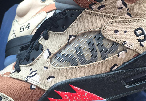 The Details That Make Up The Supreme x Air Jordan 5 "Desert Camo"