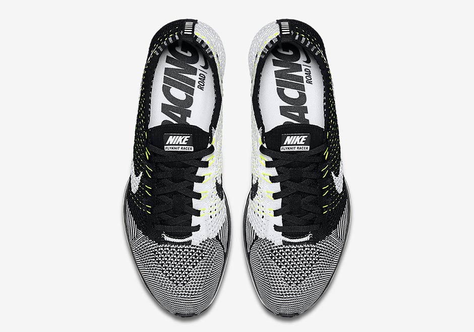 Nike Flyknit Racer Black White Volt Dec 18 04