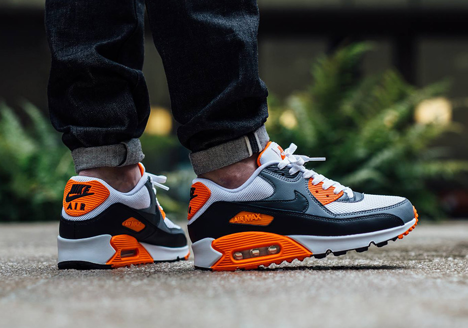 Nike Air Max 90 Essential Grey White Orange 1