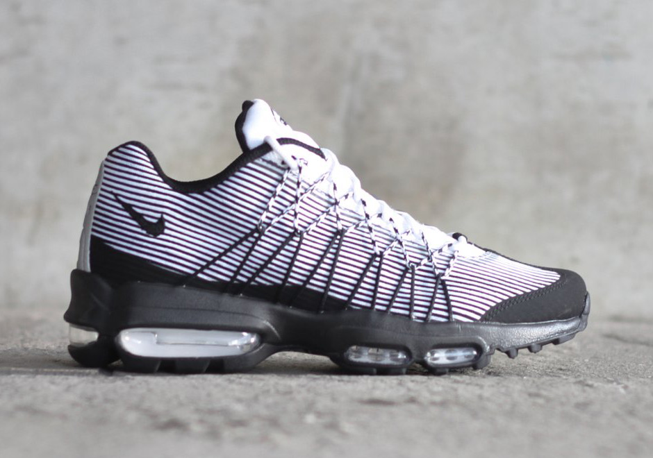 Nike Air Max 95 Ultra Jacquard Pinstripe Black White 4