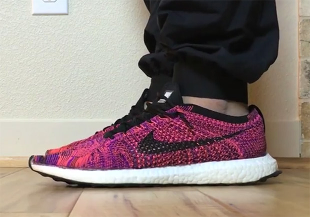 Sneaker Customizer Swaps An Ultra Boost Sole Onto The Nike Flyknit Racer