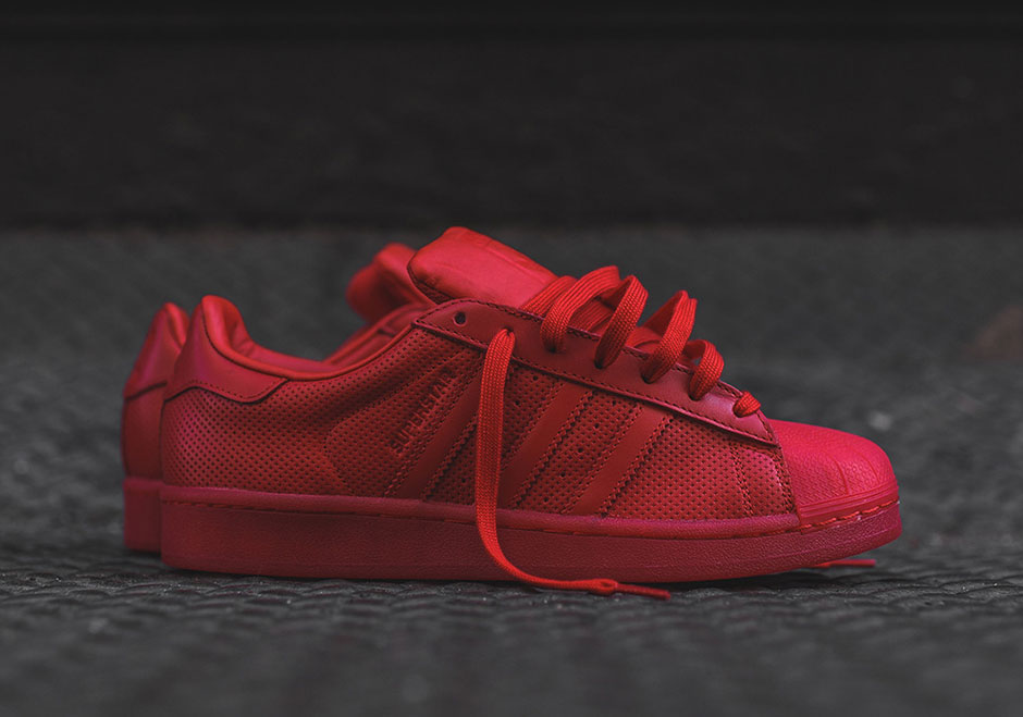 Adidas Originals Superstar Scarlet Red Microperforated Leather 03