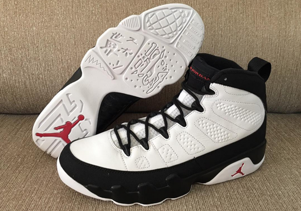 Air Jordan 9 Og White Black Red Detailed Look 4