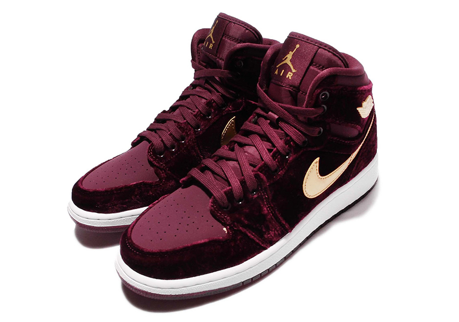 Air Jordan 1 “Heiress” Features Red Velvet And Gold