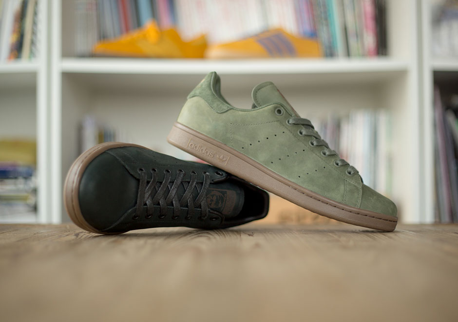 Adidas Stan Smith By Size Winterized Olive Black Nubuck Gum 1