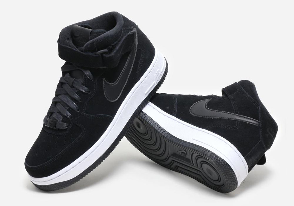 Nike Air Force 1 Suede Black White 4