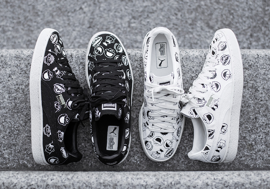 Sesame Street Puma Basket White Black 3