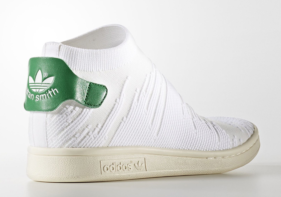 Adidas Stan Smith Sock Primeknit White Green 2