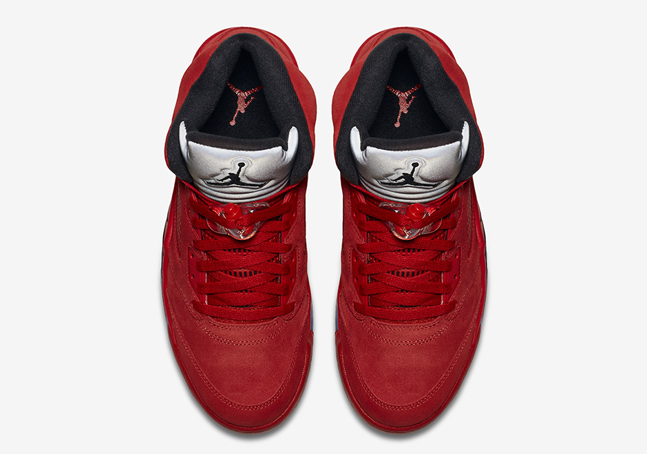 Air Jordan 5 Flight Suit Red Suede Release Date 05
