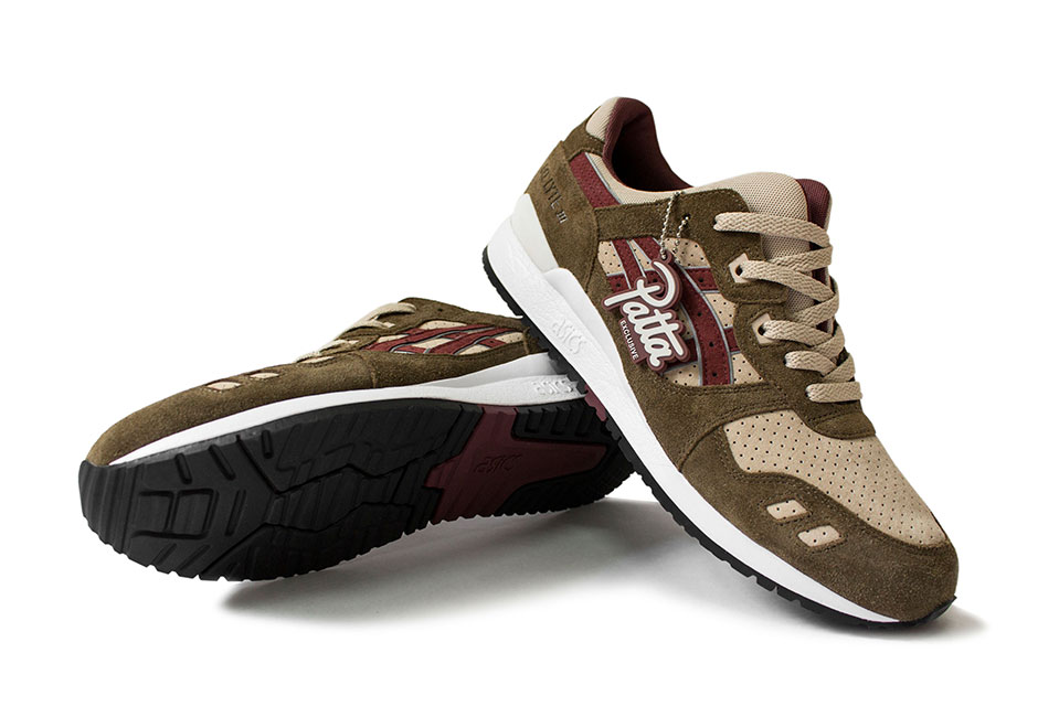 Patta Asics Gel Lyte 3 Birch Burgundy 2