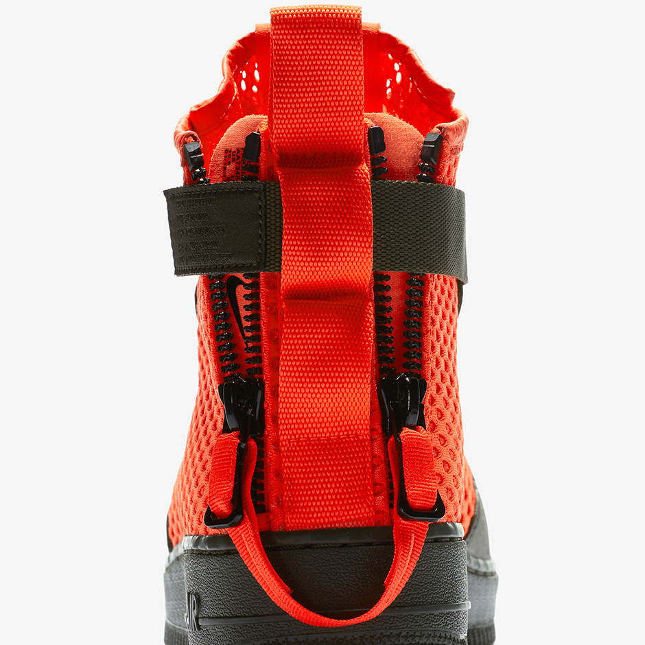 Nike Sf Af1 Mid Mesh Cargo Khaki Total Crimson Aa7345 300 6