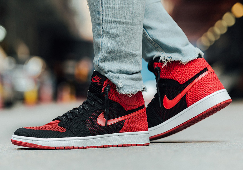 An On-Foot Look At The Air Jordan 1 Flyknit "Bred"