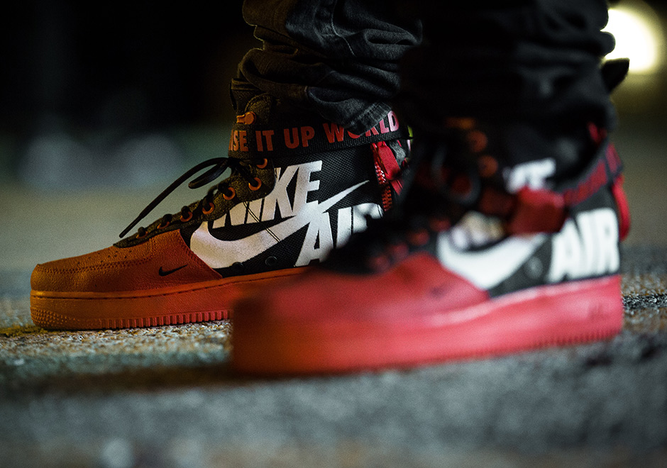 Nike Sfaf1 Mid Red Black 12 O Clock Boys 1