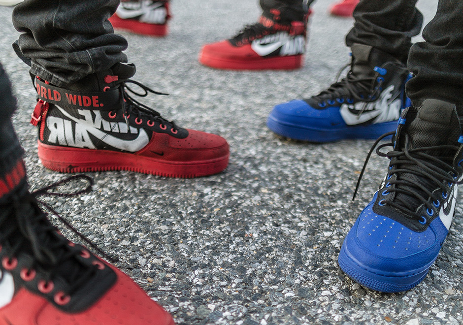 Nike Sfaf1 Mid Red Black 12 O Clock Boys 10
