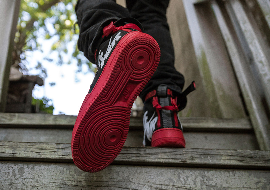 Nike Sfaf1 Mid Red Black 12 O Clock Boys 7