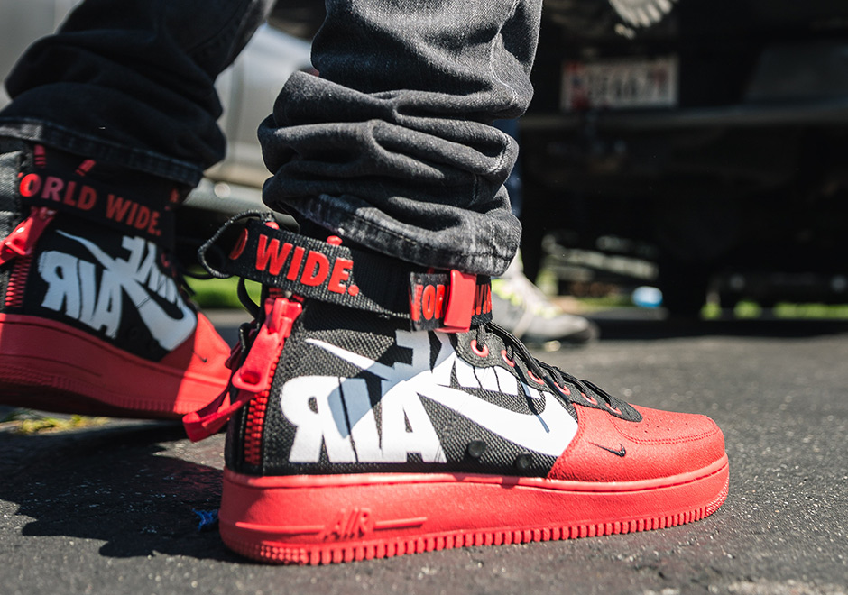 Nike Sfaf1 Mid Red Black 12 O Clock Boys 8