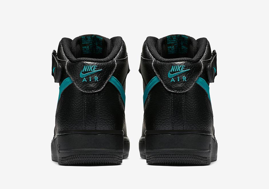 Nike Air Force 1 Mid Black Neptune Green Reflective Swoosh 315123 045 4