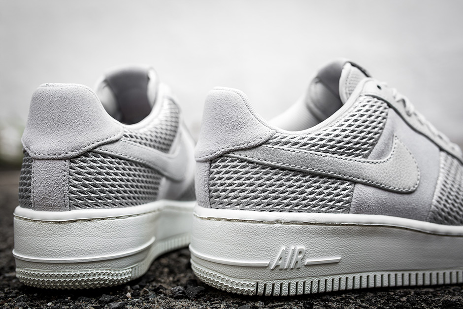 Nike Air Force 1 Upstep Metallic Silver Mesh Womens 07