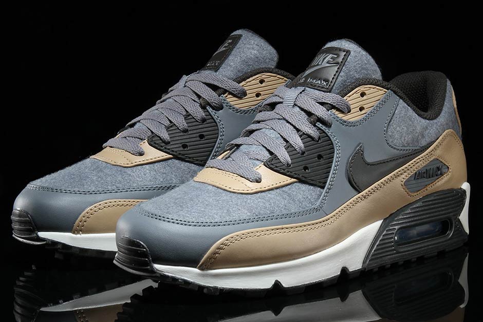 Nike Air Max 90 Premium Wool Cool Grey Deep Pewter Mushroom 700155 010 2