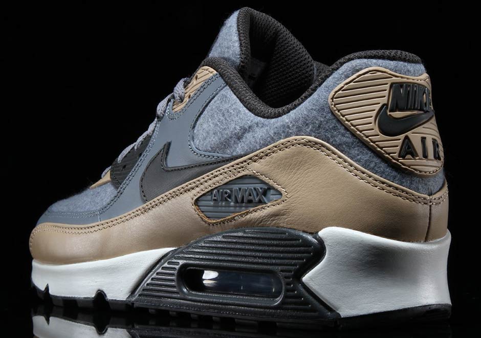Nike Air Max 90 Premium Wool Cool Grey Deep Pewter Mushroom 700155 010 4