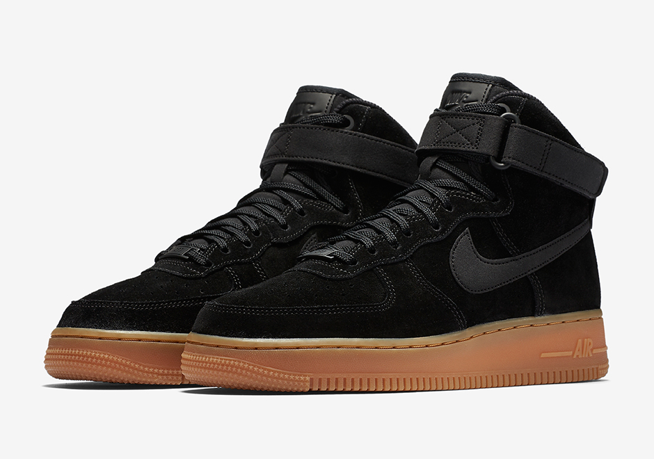 Nike Wmns Air Force 1 High Black Suede Gum 860544 004 2