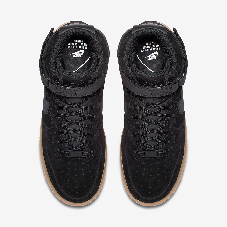 Nike Wmns Air Force 1 High Black Suede Gum 860544 004 3