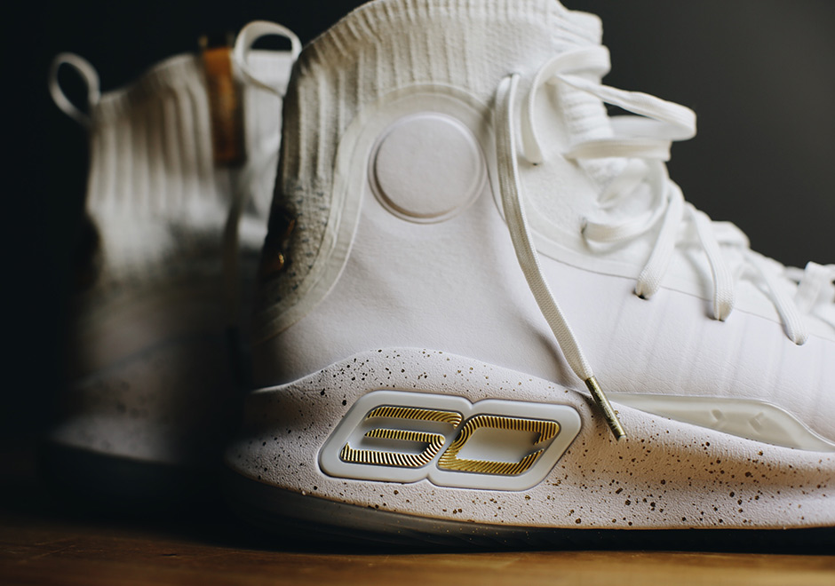 Steph Curry's UA Curry 4 Drops Tomorrow In White And Gold