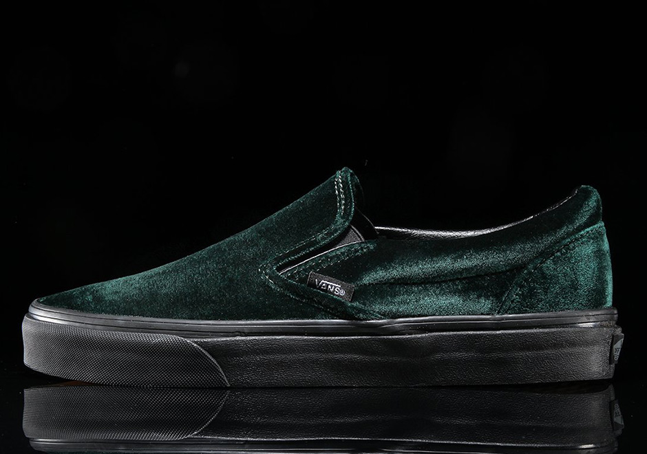 The Vans Slip-On Appears In A Cozy Green Velvet