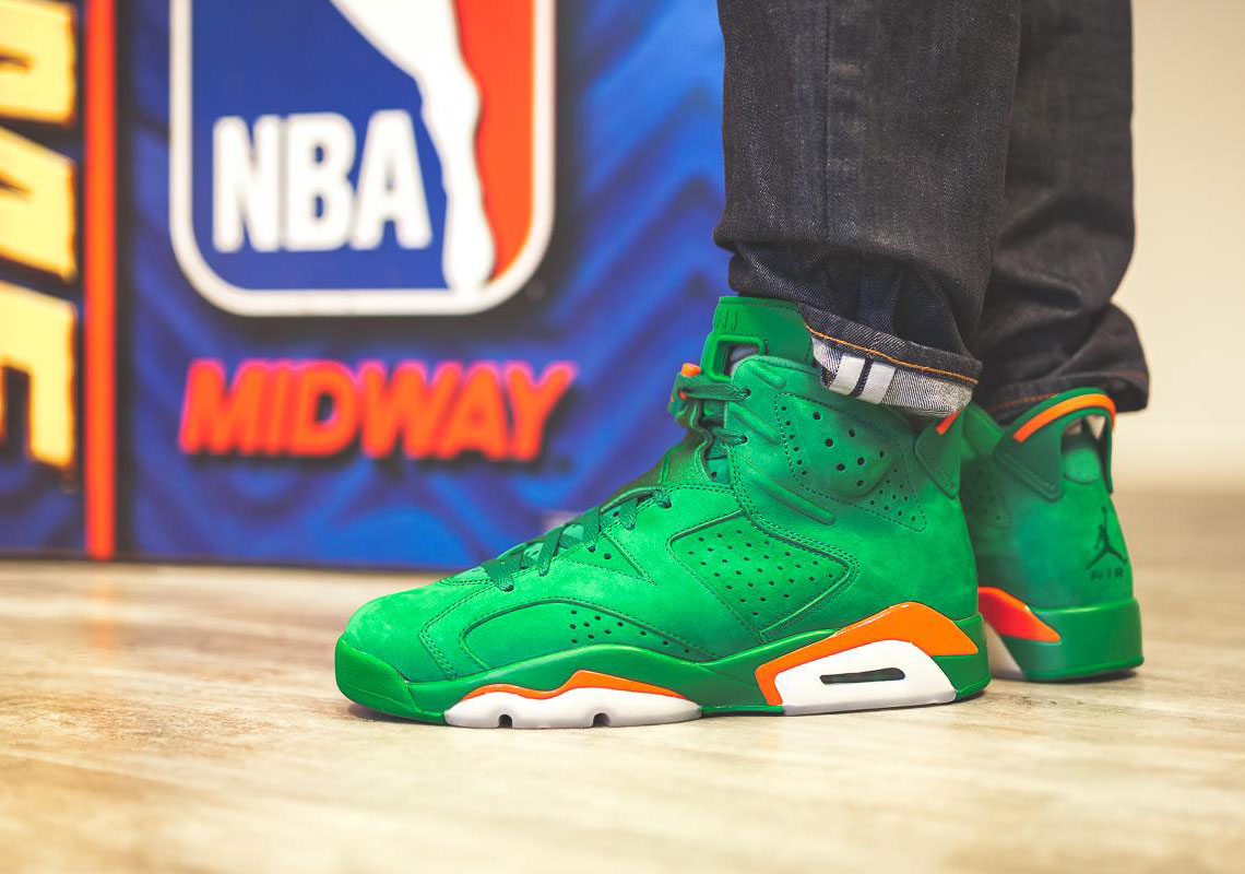 Detailed Look At The Air Jordan 6 “Gatorade” In Green Suede