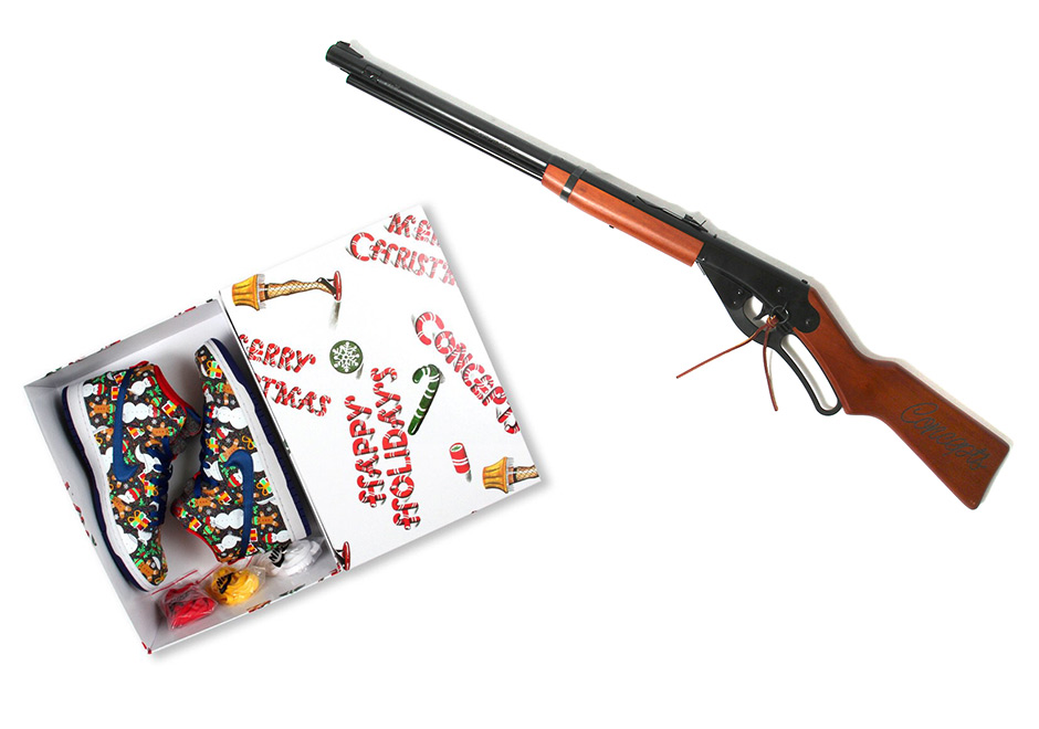 Concepts Celebrates Release Of "Ugly Christmas Sweater" Dunk With Limited Edition Red Ryder BB Gun