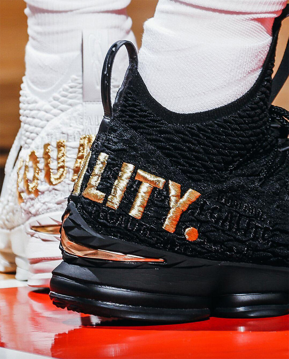 Nike Lebron 15 Equality White Black Shoes 2