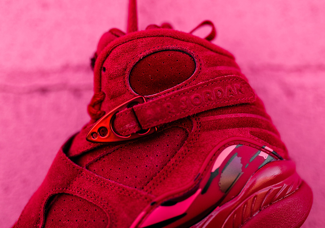 Valentines Day Air Jordan 8 Retro Red Suede 1