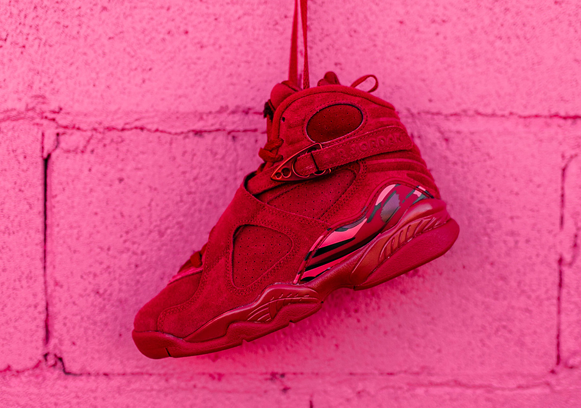 Valentines Day Air Jordan 8 Retro Red Suede 2