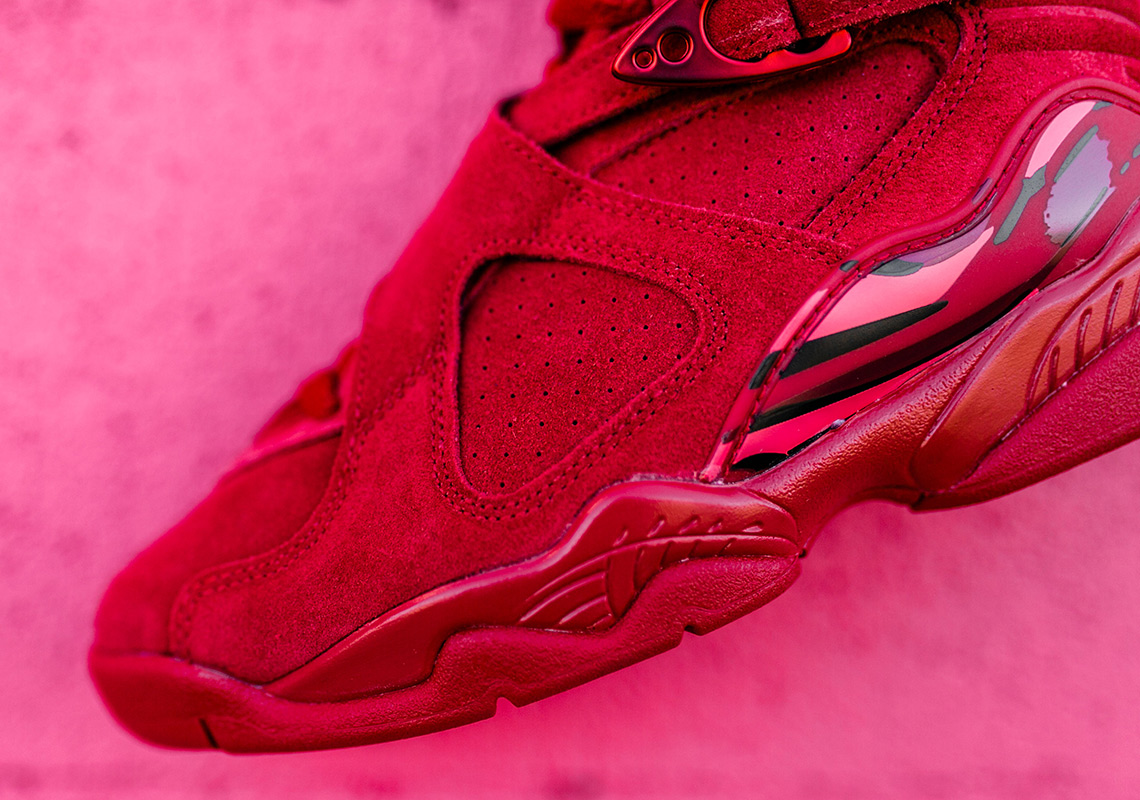 Valentines Day Air Jordan 8 Retro Red Suede 3
