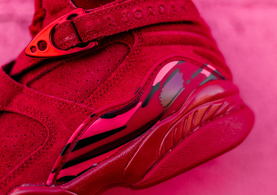 Valentines Day Air Jordan 8 Retro Red Suede 4