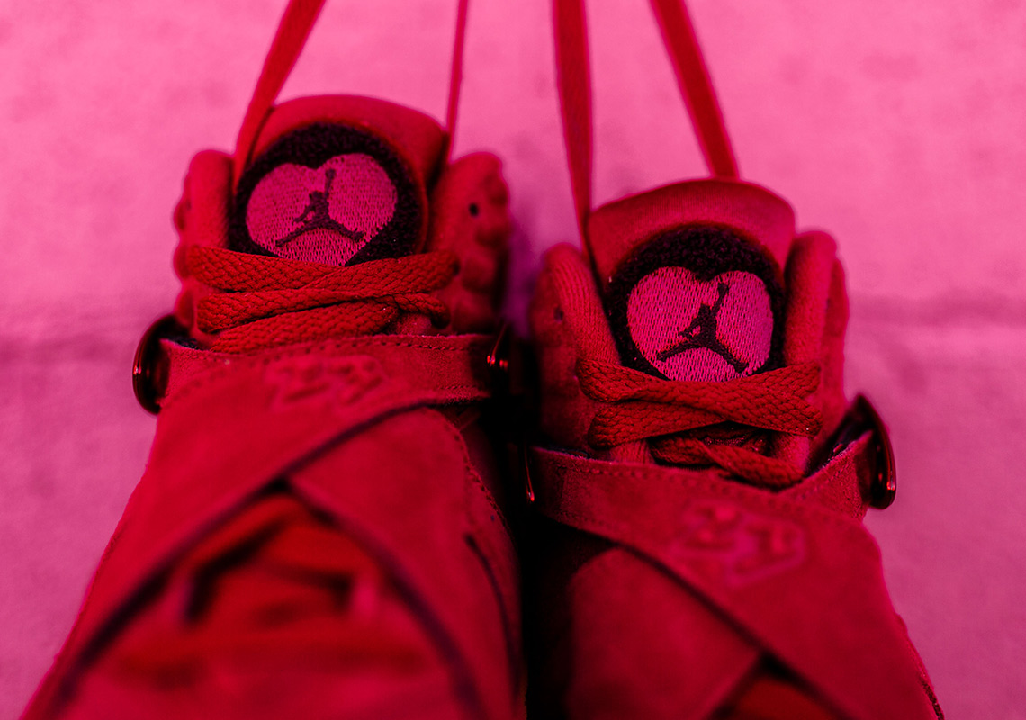 Valentines Day Air Jordan 8 Retro Red Suede 7