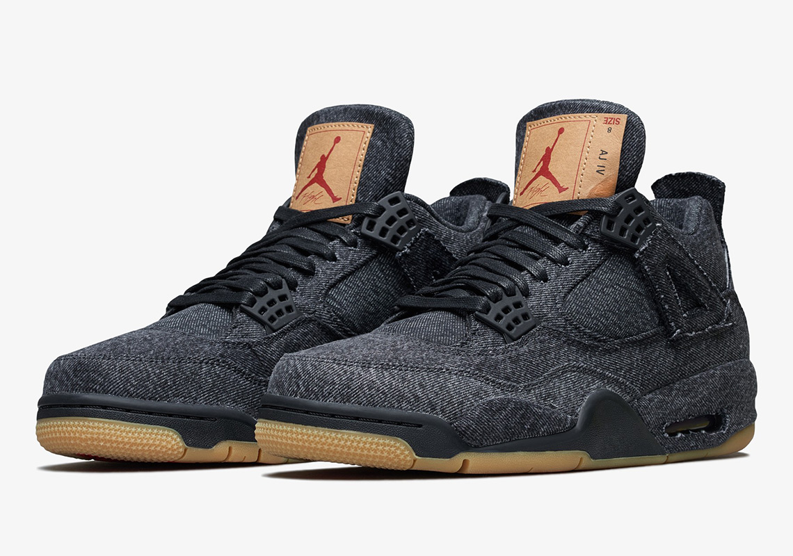 Official Images Of The Levi's x Air Jordan 4 In Black