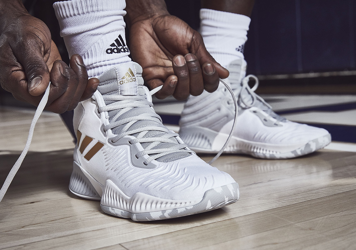 Adidas Mad Bounce Basketball Shoe White Gold 1