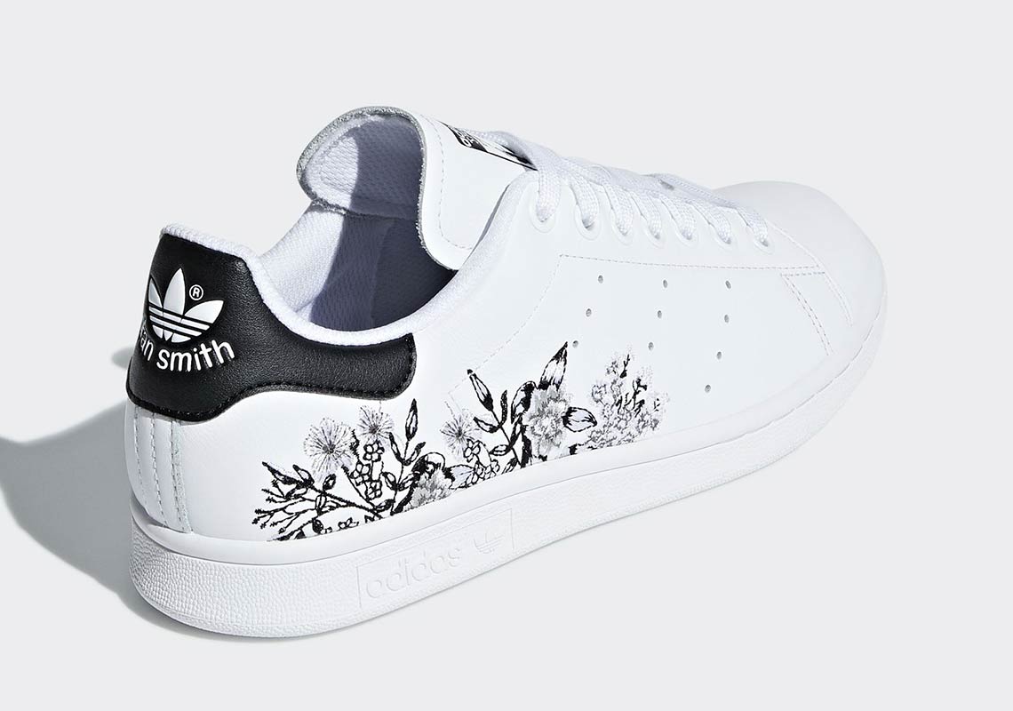 Adidas Stan Smith Floral Black White Bc0257 2